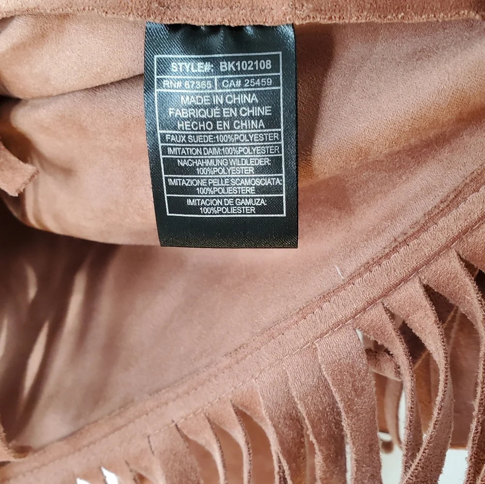 Faux Suede Fringe Jacket